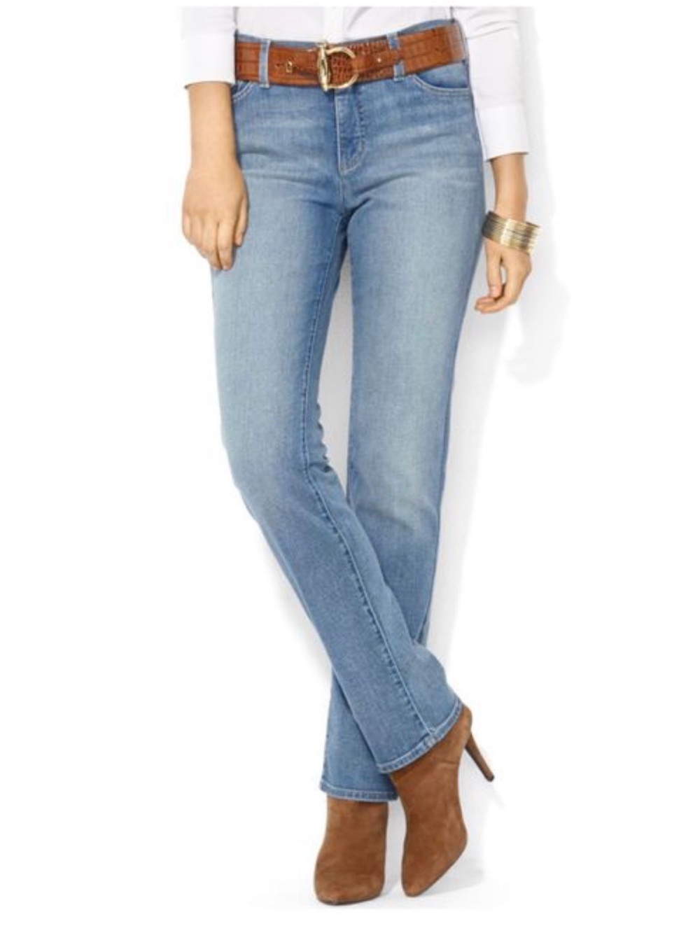 Lauren Ralph Lauren Classic Straight Leg Jeans - Light Wash Size 10